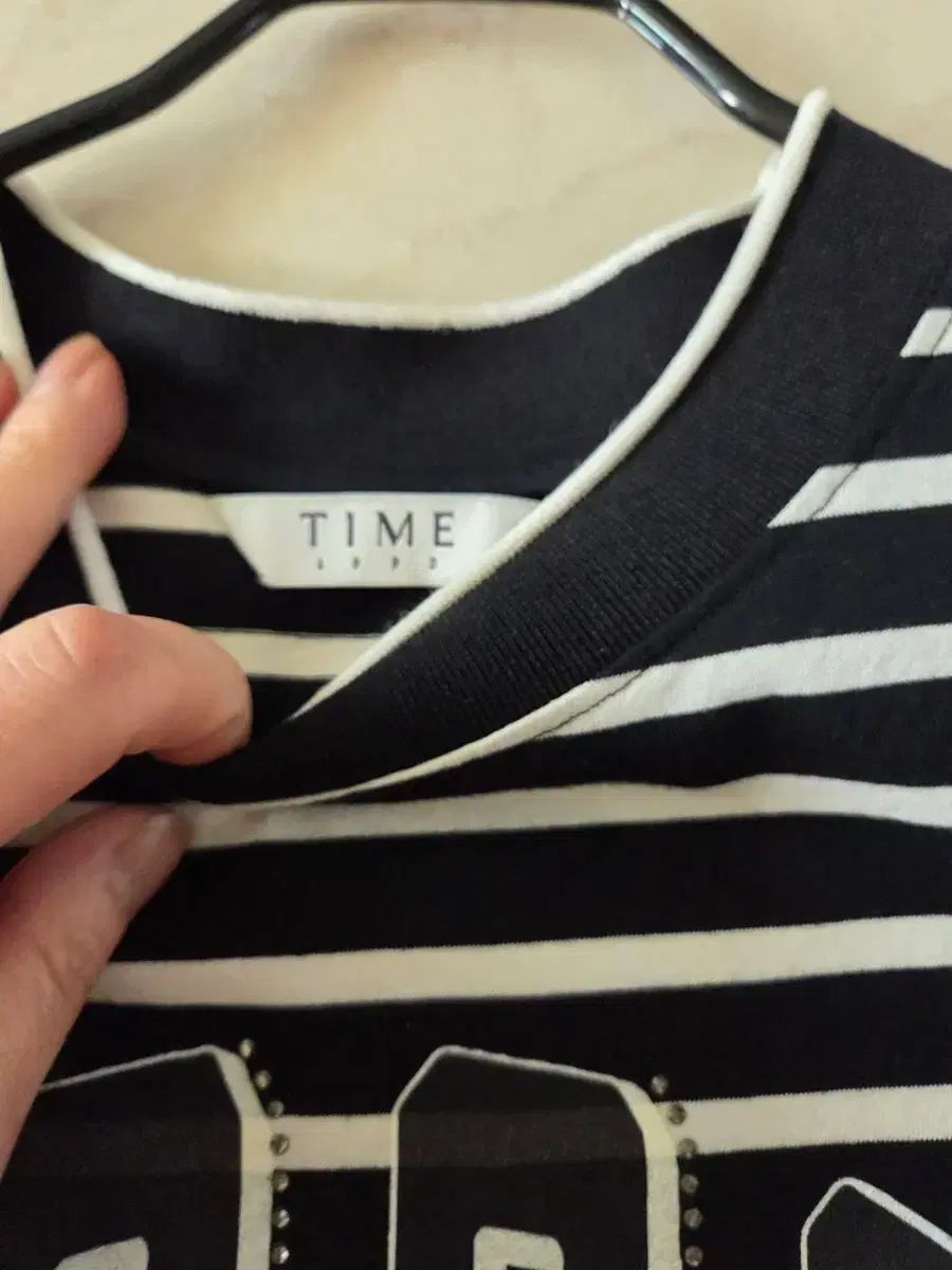 TIME タイム ストライプ Tシャツ ブラック
