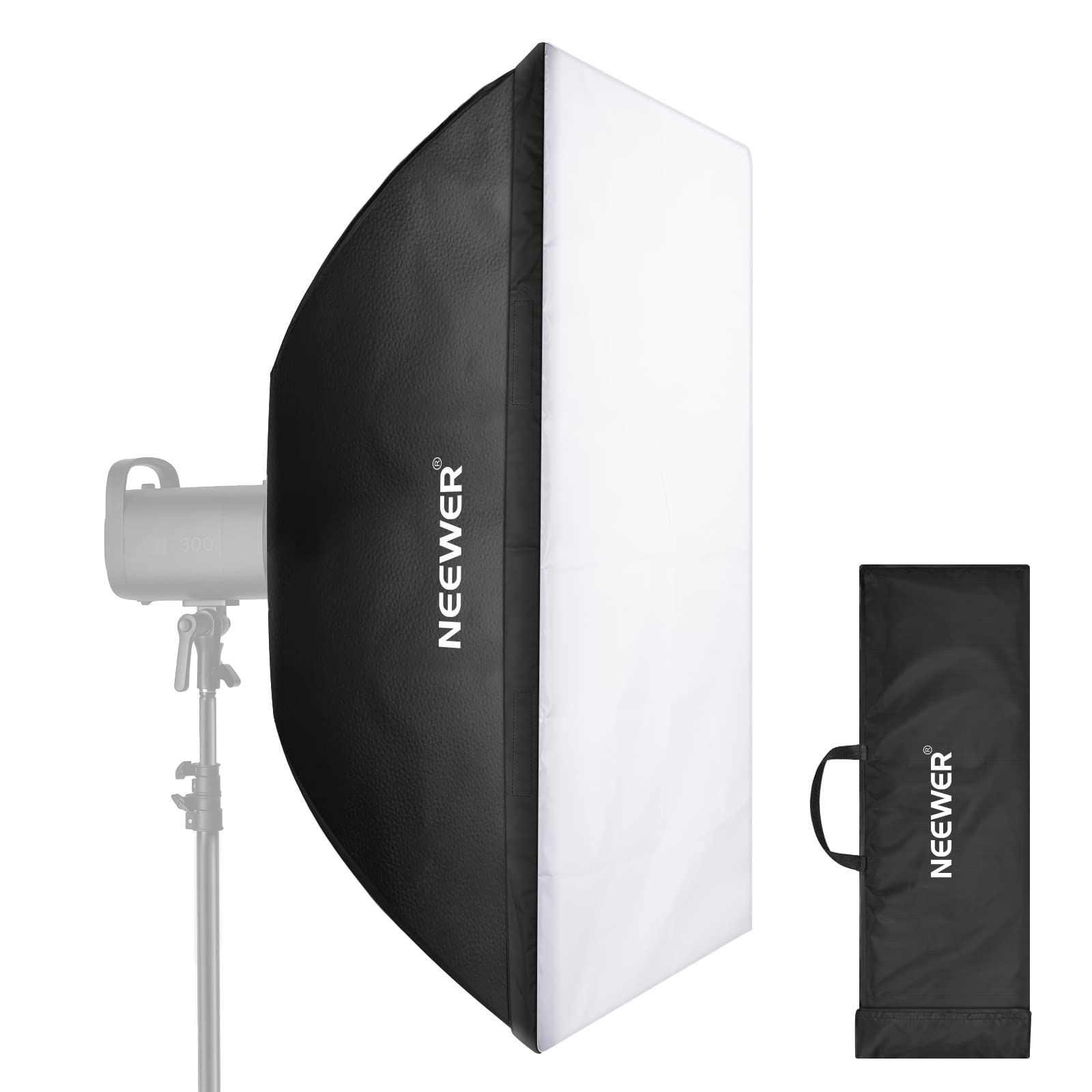 新品 NEEWER 60×90cm 長方形ソフトボックス ソフトライトディフューザー キャリーバッグ付き NEEWER S101-300W/400W/300W PRO/400W PRO/Vision 4/CB60/CB100/CB150と その他のBowens