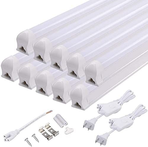 器具一体型 led蛍光灯 40W型 昼白色 消費電力18W 高輝度 2300LM 120cm AC85~265V対応 5000Kの太陽光に近い自然な光 蛍光管 直管 一体型ランプ ライト工場用led照明器具 軽量 取り付け簡単 省エネ 天井/ 89c508de 12,365円