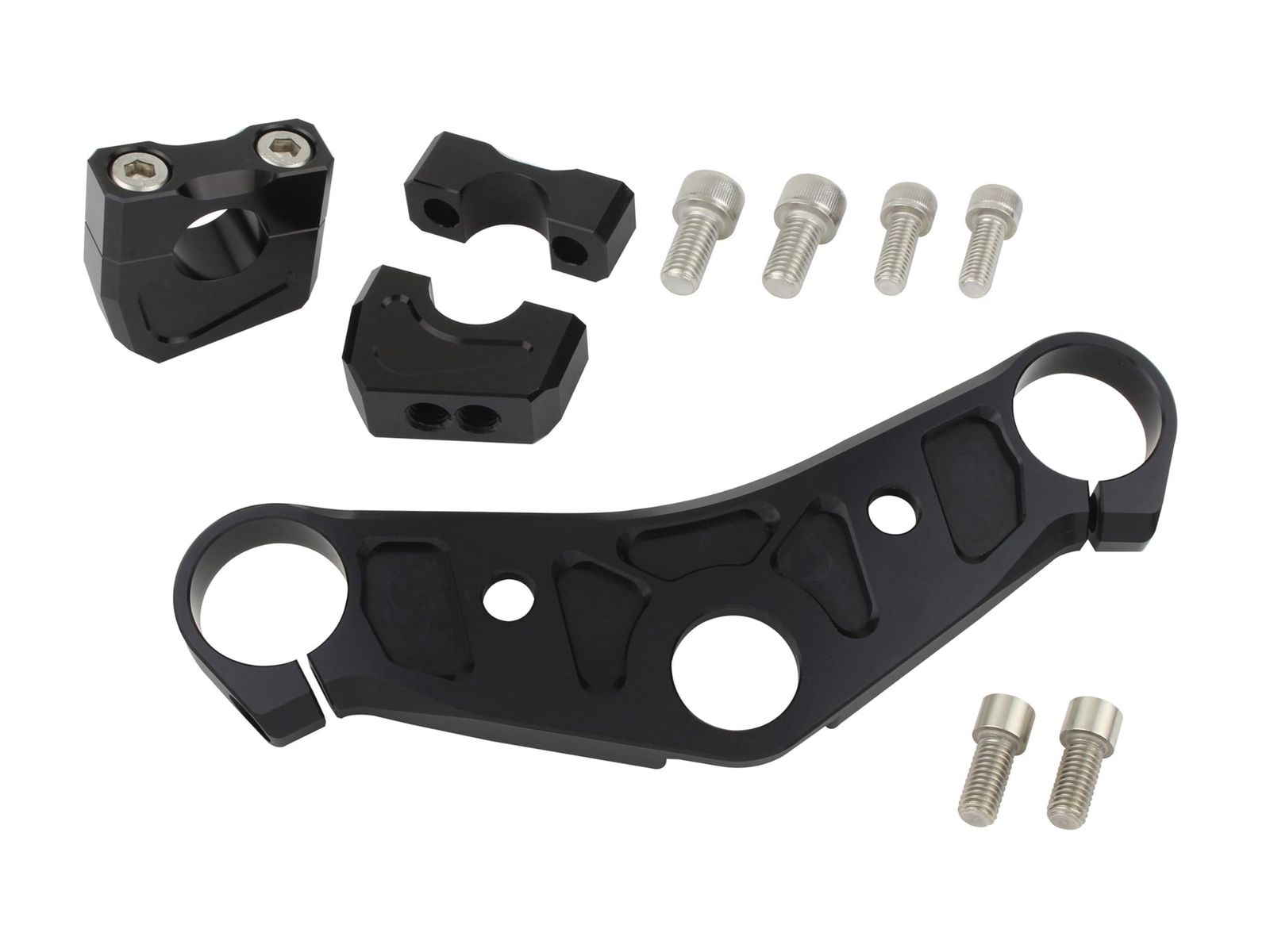 新品 シフトアップ(SHIFT UP) バイク用品 ビレットトップブリッジ クランプセット APE50 | APE100 | APE50 Type-D | APE100 Type-D ブラック 201580-06