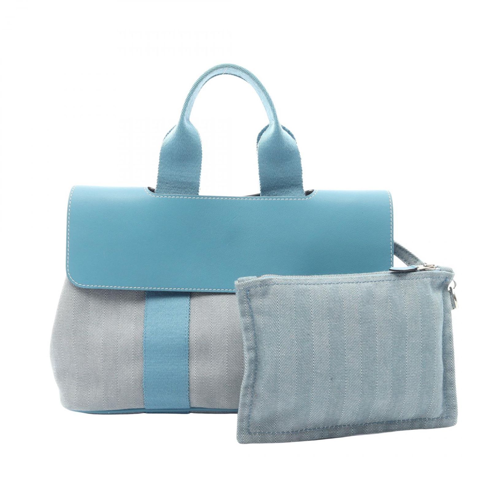 HERMES エルメス ヴァルパライソPM ブルージーン ハンドバッグ