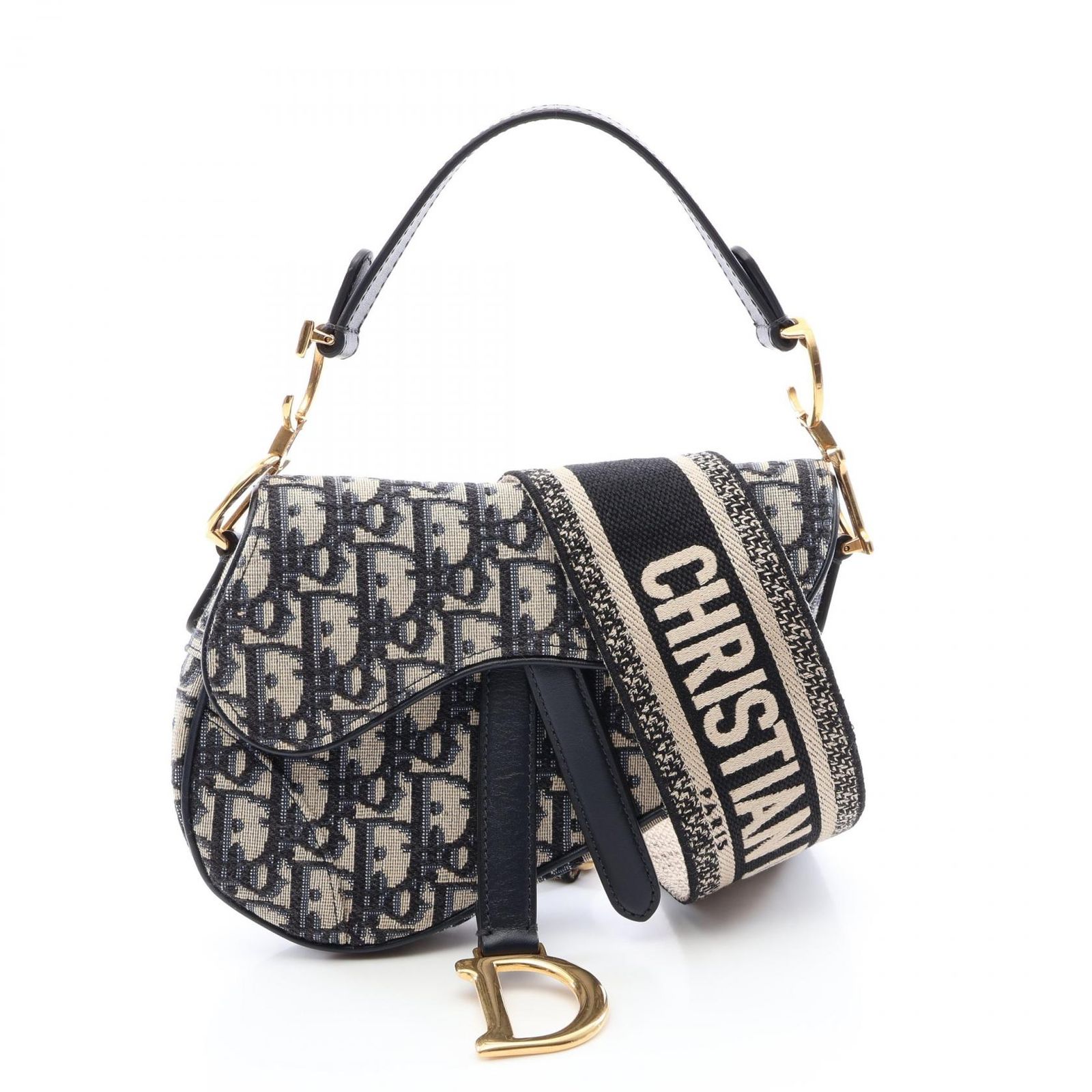 Dior ディオール サドルバッグ ミニ オブリークジャカード 2WAY ハンドバッグ