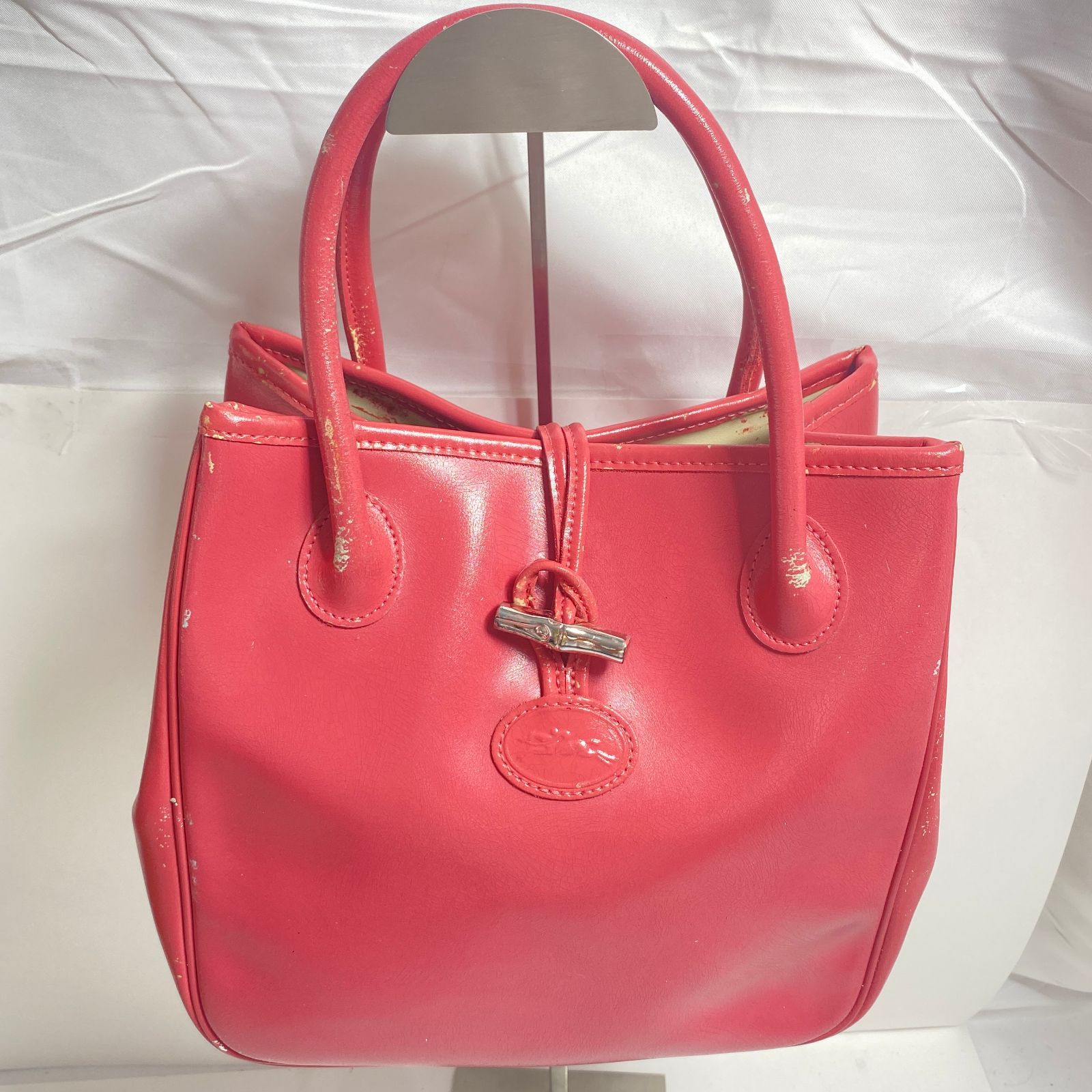 ロンシャン Longchamp トートバッグ ハンドバッグ 手提げ 鞄 ピンク M 
