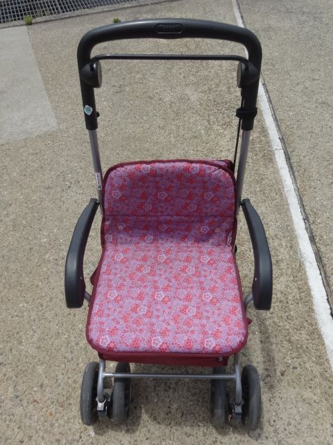 幸和製作所 シルバーカー SIST04 花柄 ワインレッド 折りたたみ 歩行