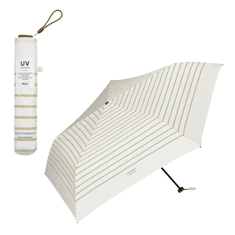 【新品】 Wpc. Air-Light フレンチボーダー ミニ ベージュ 雨傘 折りたたみ傘 超軽量 55cm 115g 通勤 通学 旅行 コンパクト 小さい 軽い シンプル オシャレ 可愛い 女性 レディース レトロ マリン 韓国 AL02-037-002