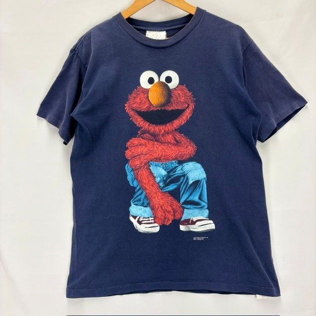 90年代 エルモ JimHenson Productions,inc MNFG Changes NYCコラボ BIG プリント イラスト Ｔシャツ サイズM SIGNET FADE 08052406 01
