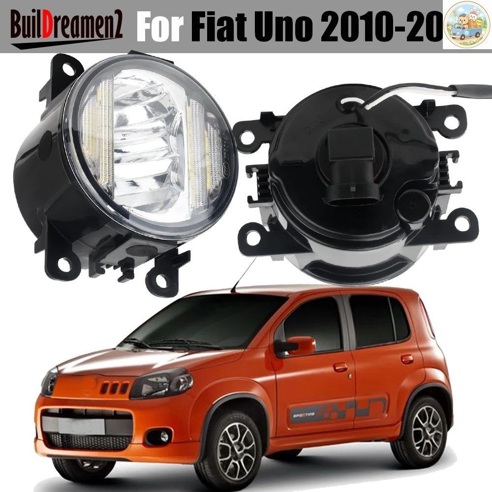 1ペア 30W 車用外部LEDフォグランプアセンブリ（デイライト機能付き、H11）FIAT UNO 2010-2021（カブリオおよびコンセプトモデルを除く）