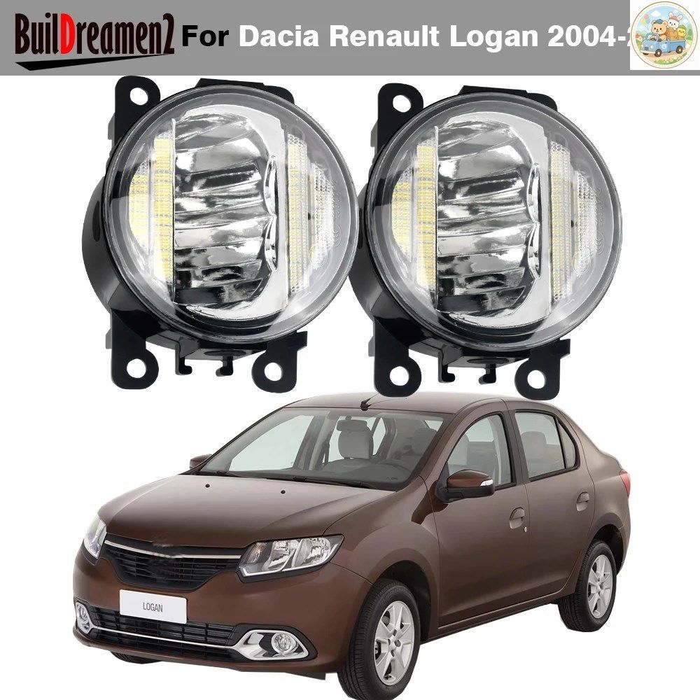 2in1 車用LEDフォグランプアセンブリ（デイタイムランニングランプ（DRL）デザイン付き）30W H11 ダチア ルノー ローガン 2004-2023