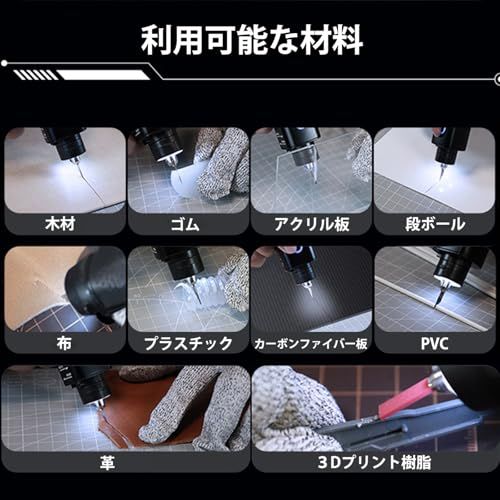 2in1超音波カッタ一みがく、35wのハンドへルド超音波ナイフ、50枚の置き換えの刃およひОLEDディスプレ イ、3D印刷されたモデルのための音波ナイフ、プラスチック、木、革(日本語?明書付き)ma 2in1超音波カッタ一みがく、35wのハンドへルド超音波ナイフ、50枚の置き換えの刃およひОLEDディスプレ イ、3D印刷されたモデルのための音波ナイフ、プラスチック、木、革(日本語?明書付き)ma