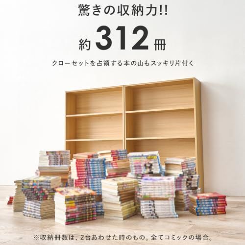 萩原 本棚 コミックラック スリム 2個【 コミック 約312冊分 】薄型 4段 幅 60 奥行 17 高さ 89 ブラウン 2個組 RCC-1508BRma 萩原 本棚 コミックラック スリム 2個【 コミック 約312冊分 】薄型 4段 幅 60 奥行 17 高さ 89 ブラウン 2個組 RCC-1508BRma