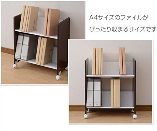 山善(YAMAZEN) A4ファイルラック 2段 キャスター付き 斜めで取り出しやすい 幅55×奥行30×高さ65.5cm 書類収納 ファイルワゴン 組立品 ナチュラル CFR-60532C(NA)ｍａ