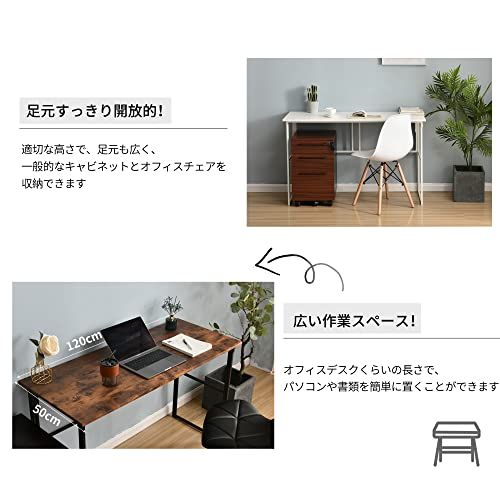 OSJ 折りたたみ デスク パソコンデスク 折りたたみデスク ブラウン 広い スペース 組み立て不要 完成品 幅120×奥行50×高さ75cm つくえ 勉強机ｍａ