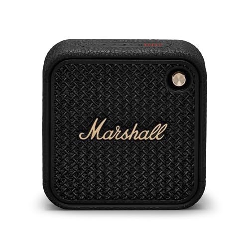 Marshall ワイヤレスポータブル防水スピーカー Willen II ブラック&ブラス 連続再生17時間/IP67防水仕様/超小型/急速充電 【国内正規品】ｍａ