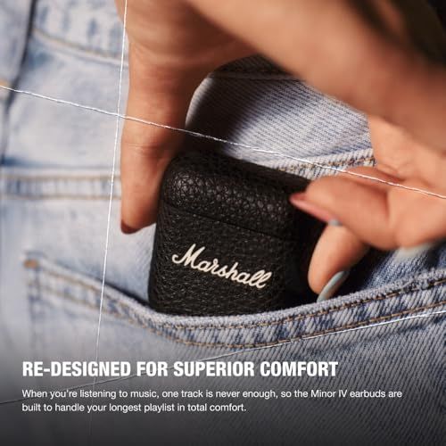 Marshall 完全ワイヤレスイヤホン Minor IV ブラック Bluetooth/Qi充電対応/通話対応 【国内正規品】ｍａ