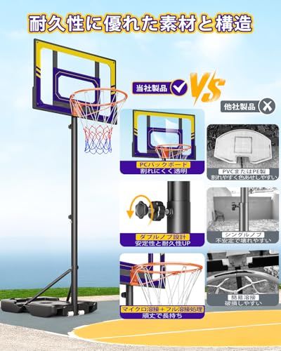 Yohood バスケットゴール 移動式 106?213cm 高さ無階段調整可能 組立簡単 安定性 バスケットボール 室内 屋外 ミニバス キッズ ジュニア 学生 練習用 家庭用 ゴール バスケ 工具付きY ccf40f18 Yohood バスケットゴール 移動式 106?213cm 高さ無階段調整可能 組立簡単 安定性 バスケットボール 室内 屋外 ミニバス キッズ ジュニア 学生 練習用 家庭用 ゴール バスケ 工具付きY ccf40f18