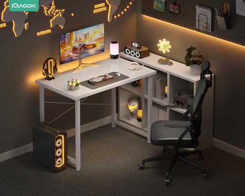 AODK デスク 机 pcデスク 幅80cm パソコンデスク小さい computer desk ゲーミングデスク 学習机 コンパクト 在宅ワーク おしゃれ 組立簡単 ホワイトｍａ