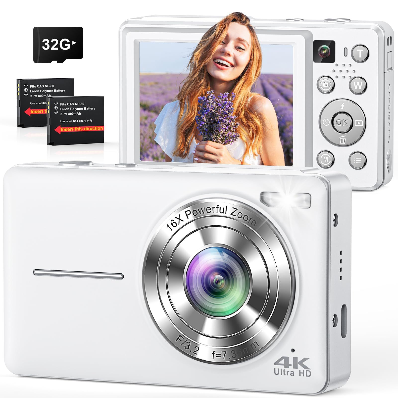CAMKORY デジカメ 4K デジタルカメラ 【2026新型 AFオートフォーカス】 4800万画素 16倍ズーム デュアルレンズ 自撮り コンパクト Webカメラ Vlogカメラ 軽量 32GBカード付属 日本語説明書 初心者 子供 学生 a46e10a4 CAMKORY デジカメ 4K デジタルカメラ 【2026新型 AFオートフォーカス】 4800万画素 16倍ズーム デュアルレンズ 自撮り コンパクト Webカメラ Vlogカメラ 軽量 32GBカード付属 日本語説明書 初心者 子供 学生 a46e10a4