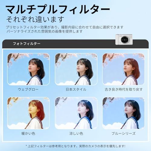 デジタルカメラ 携帯電話で内容を読み取ることができます 4K 5000万画素 デジカメ 2.8 インチスクリーン 16 倍デジタルズーム オートフォーカス 近接撮影 定時撮影 内蔵フラッシュ 32GBマイクロSDカード付き ウェブカメラ コン 4672c6a3