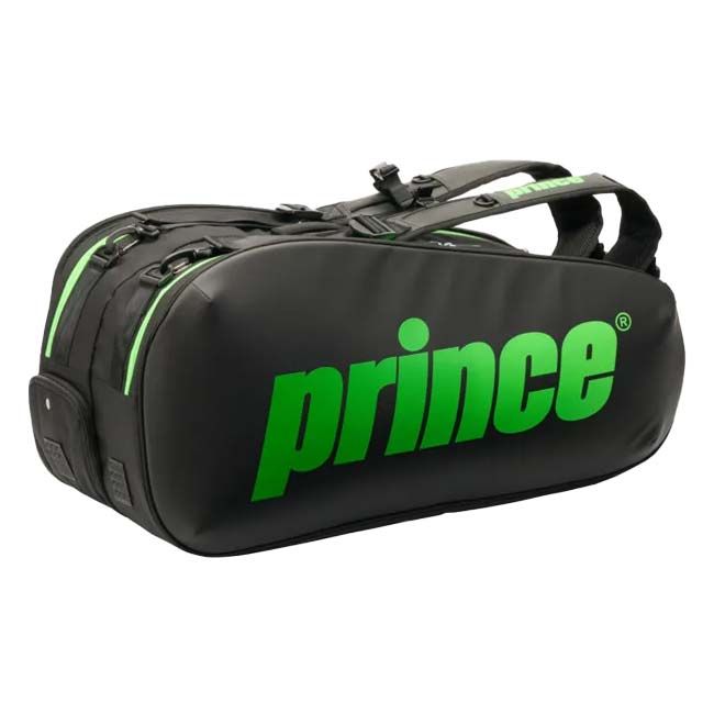 【6本収納】プリンス(Prince) 2026 TOUR TEAM ツアーチーム ラケットバッグ6本入 テニスバッグ TT602-240 ブラック×グリーン(26y5m)(040099853)