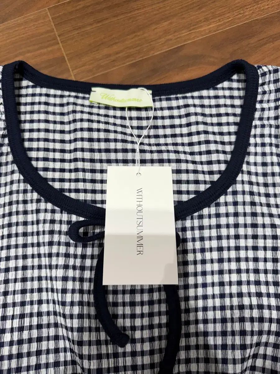 (新品) WITHOUTSUMMER キーリボン スモーク トップス CHECK