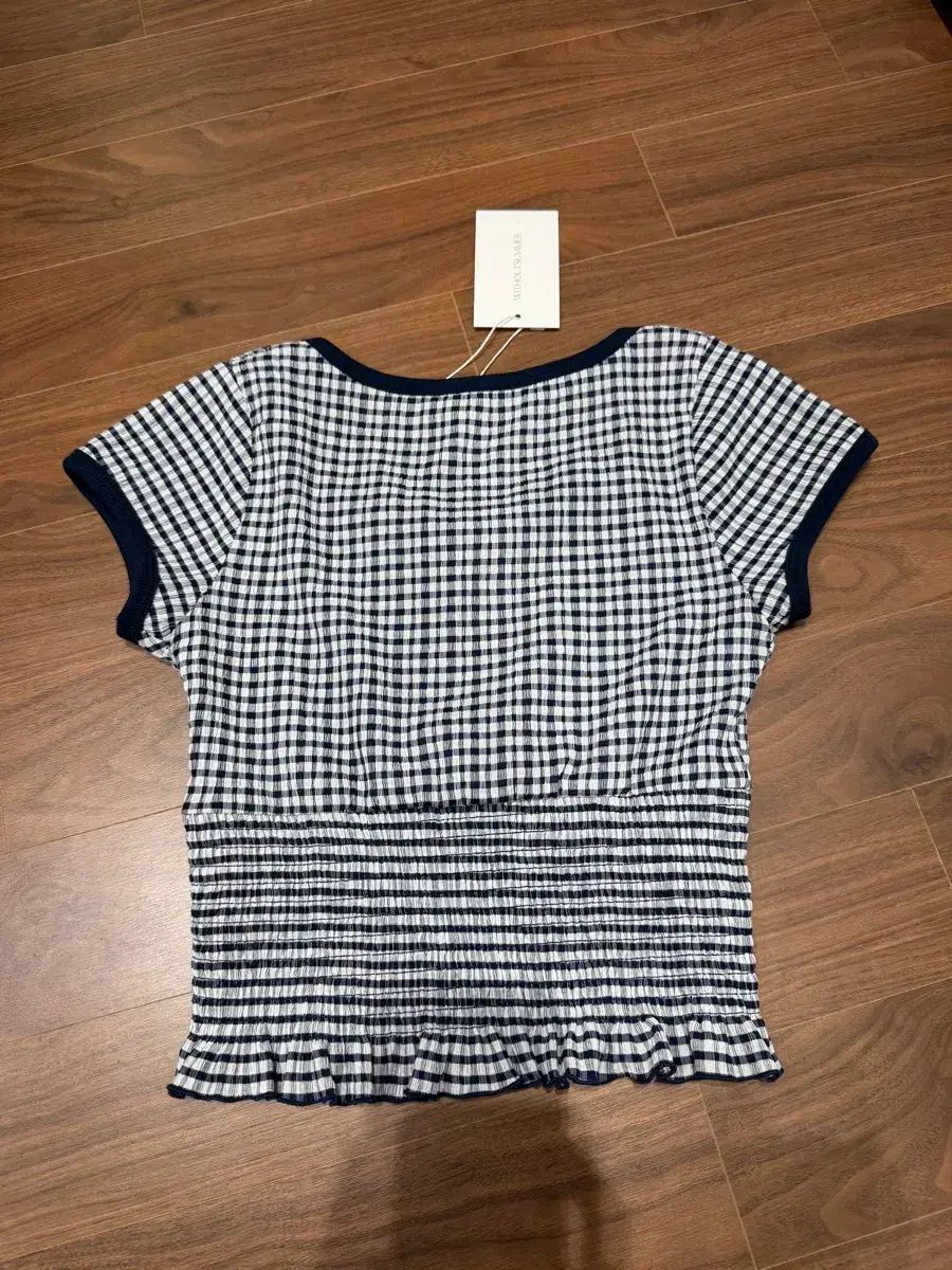 (新品) WITHOUTSUMMER キーリボン スモーク トップス CHECK