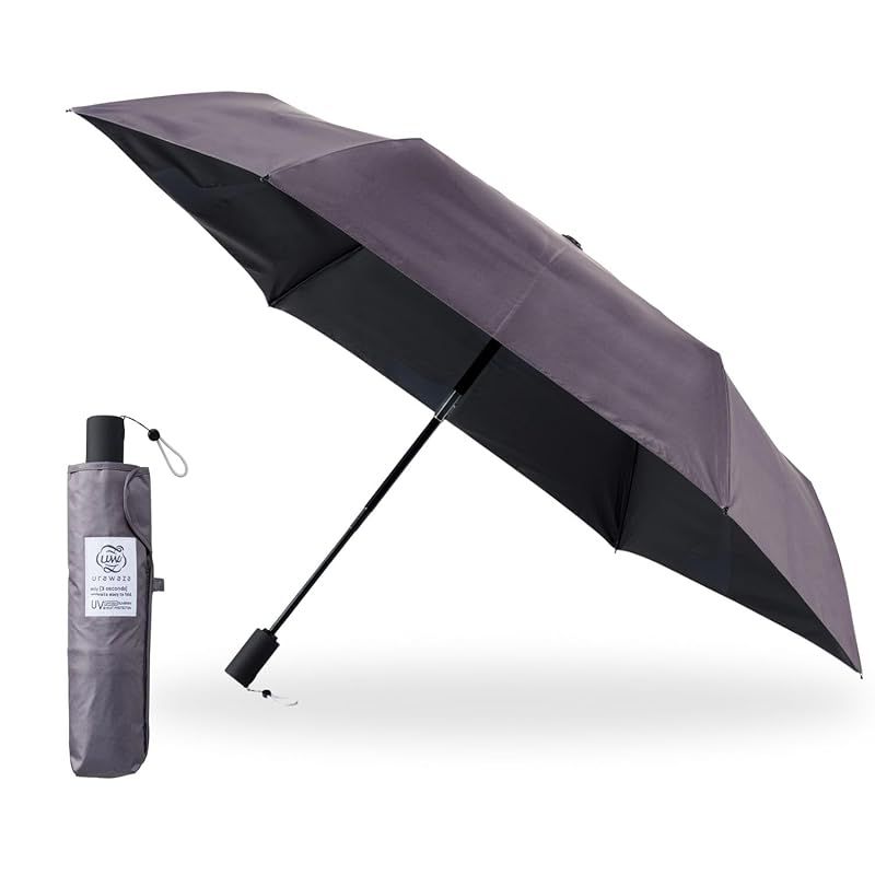 【新品】 [ムーンバット]3秒でたためる傘 urawaza 日傘 自動開閉 遮熱 遮光100 UVカット 晴雨兼用 ワンタッチ 形状記憶 畳みやすい 折りたたみ傘 ウラワザ 無地 親骨55cm 30244 グレー