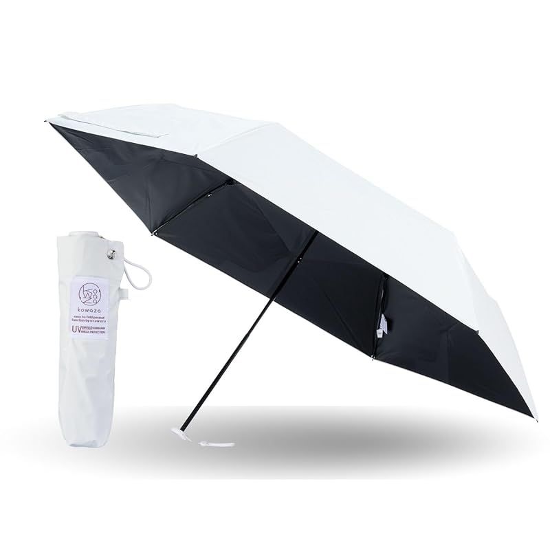 【新品】 [ムーンバット] 日傘 kowaza 折りたたみ傘 スリム 【感動折り畳みガイド】 遮光100 遮熱 UV 軽量 カーボン骨 晴雨兼用 コワザ 簡単開閉 30287 ホワイト