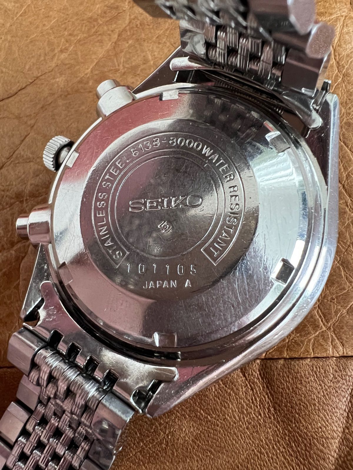 OH済み！美品☆セイコー SEIKO☆ベビーパンダ☆クロノグラフ☆6138 