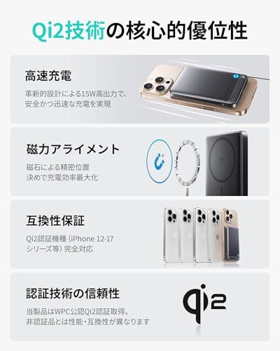 INIU MagSafe対応 10000mAh 薄型 Qi2認証 【最大出力有線45W・ワイヤレス充電15W】マグネット式 マグセーフ対応 USB C入出力対応 軽量 小型 折りたたみ式スタンド 3台同時充電可能 ポータブル充電器 iPhon 6bfa3d97 INIU MagSafe対応 10000mAh 薄型 Qi2認証 【最大出力有線45W・ワイヤレス充電15W】マグネット式 マグセーフ対応 USB C入出力対応 軽量 小型 折りたたみ式スタンド 3台同時充電可能 ポータブル充電器 iPhon 6bfa3d97