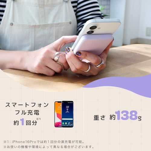 MOTTERU(モッテル) マグネット式 ワイヤレス 5000mAh 15W出力 MagSafe対応 Qi2 認証品 iPhone Air 17 17Pro 16 15 Pixel10 Pixelsnap アーモンドミルク MOT-MBQI5 98cb848d