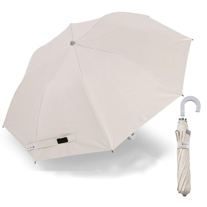 【新品】 小川(Ogawa) 日傘 レディース 晴雨兼用折りたたみ傘 軽量スリム UVカット率&遮光率100% 放熱冷却 遮熱指数60%以上 通常より6度涼しい 遮熱加工 手開き 55cm ゼロアンド Radi-Cool ベージュ はっ水 カラビナ 6本骨 完