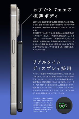 MATECH Qi2 マグセーフ 超薄型 小型 軽量(薄さ8.7mm, 5000mAh)【MagSafe対応マグネット式最大出力15W ワイヤレス/タイプC PD22W/iPhone12~16対応】MagOn Prime 5000 (ホワイト 7bd5f484 MATECH Qi2 マグセーフ 超薄型 小型 軽量(薄さ8.7mm, 5000mAh)【MagSafe対応マグネット式最大出力15W ワイヤレス/タイプC PD22W/iPhone12~16対応】MagOn Prime 5000 (ホワイト 7bd5f484