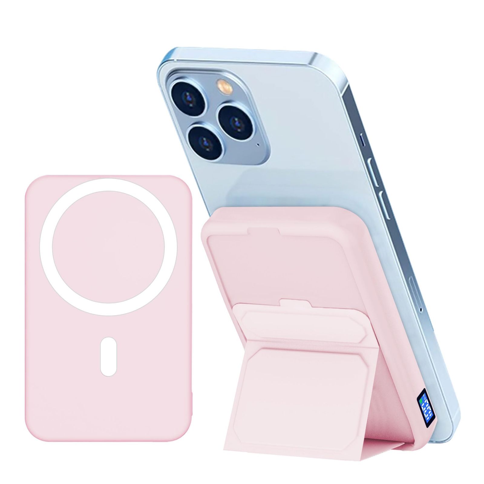 LUCKYDUO 10000mAh 大容量 急速充電 マグネット ワイヤレス 軽量 小型 薄型 折りたたみ式スタンド 【15W ワイヤレス充電/22.5W USB Aポート出力/PD対応】 3台同時充電可能 持ち運び便利 PSE認証済み iP 031ef033