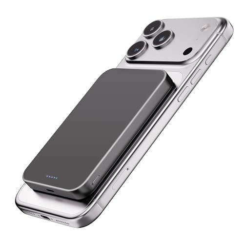 【業界初のチタン金属・14mmの超薄型】Yamisan Magsafe対応 10000mAh 軽量 PD20W急速充電 マグネット式 ワイヤレス充電器 スマホ充電器 大容量 両台同時充電 Type-C入出力兼用 マグセーフ充電器 iPhone 5ecdde7a