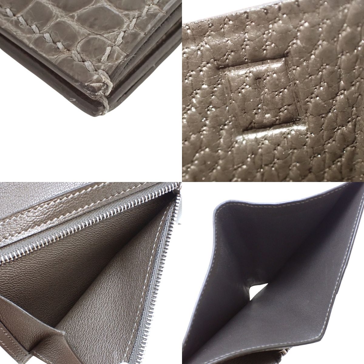 HERMES(エルメス) ベアンコンパクト グラファイト グレー ニロティカス クロコダイル パラジウム金具 シルバー金具 □I刻印 コンパクトウォレット 2つ折り 二つ折り 財布 小物 メンズ 40802192554【中古】【アラモード】 HERMES(エルメス) ベアンコンパクト グラファイト グレー ニロティカス クロコダイル パラジウム金具 シルバー金具 □I刻印 コンパクトウォレット 2つ折り 二つ折り 財布 小物 メンズ 40802192554【中古】【アラモード】