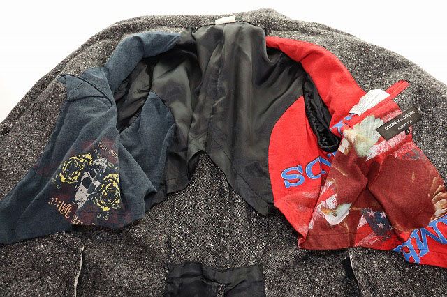 コムデギャルソン COMME des GARCONS HOMME PLUS 11AW デカダンス期 ツイードジャケット Sサイズ ウール グレー 【ブランド古着ベクトル】【中古】●260524