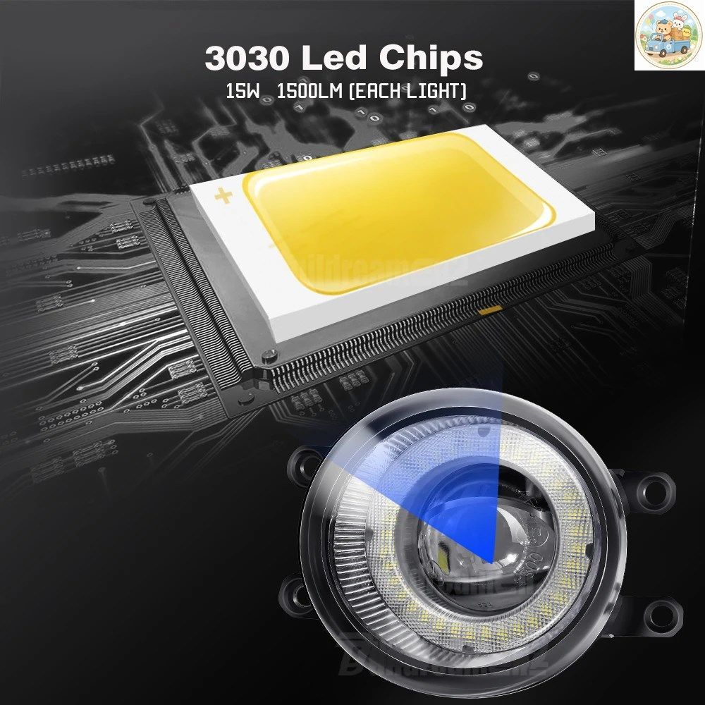 車用 30W エンジェルアイ LED フォグランプ DRL デイタイムランニングランプ H11 トヨタ カムリ 2007 - 15