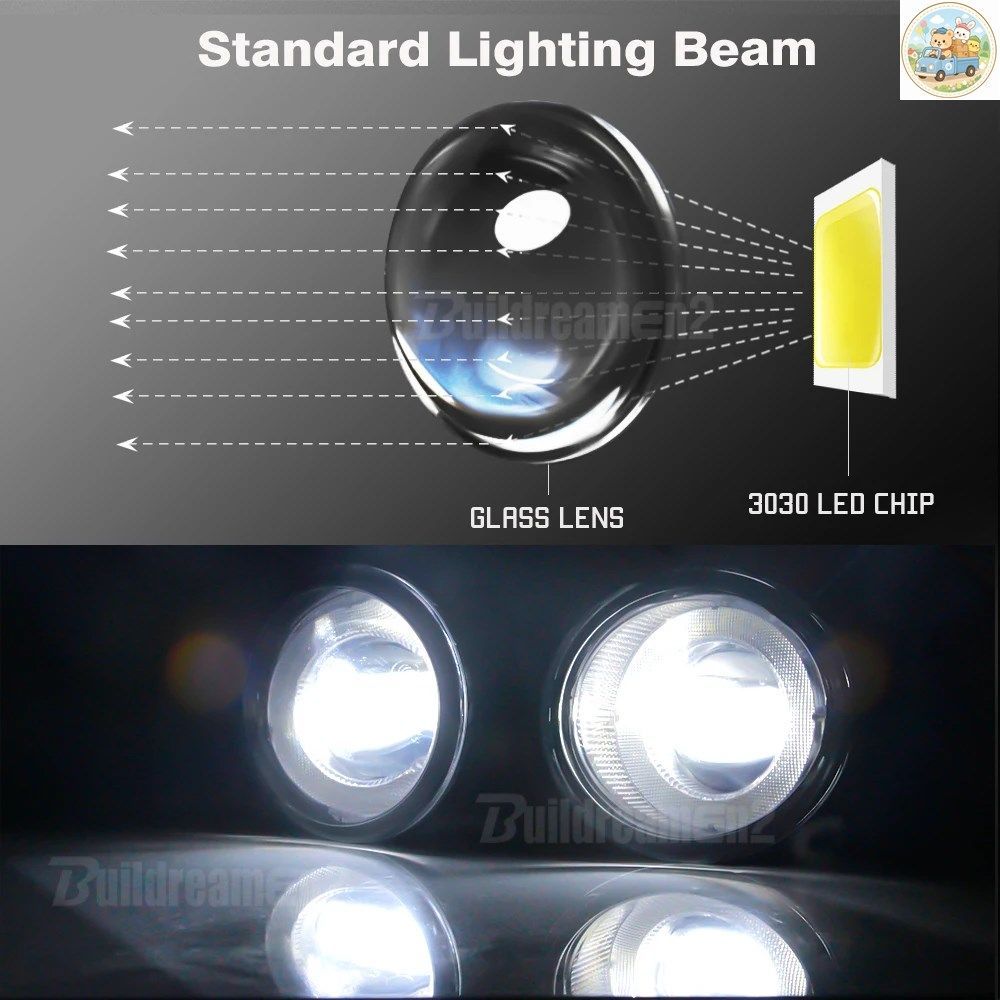 車用 30W エンジェルアイ LED フォグランプ DRL デイタイムランニングランプ H11 トヨタ カムリ 2007 - 15