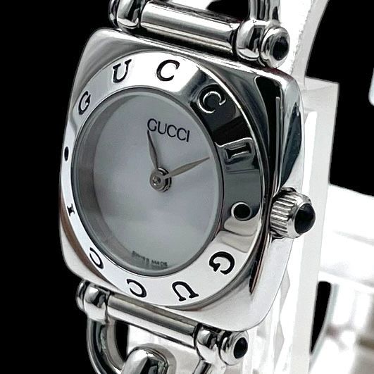 新品電池 稼働品 箱付き GUCCI グッチ レディース腕時計 6300L 2針