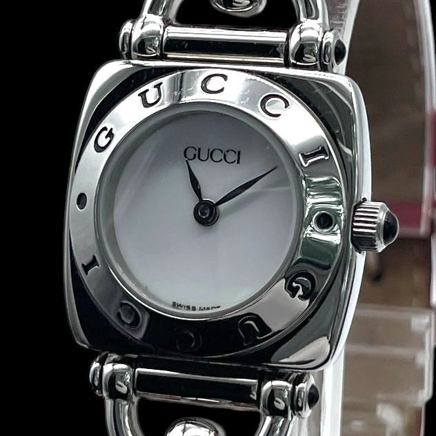 2*…様 【GUCCI/グッチ】14213211 稼働品　レディース　時計　ファ 新品電池 稼働品 箱付き GUCCI グッチ レディース腕時計 6300L 2針