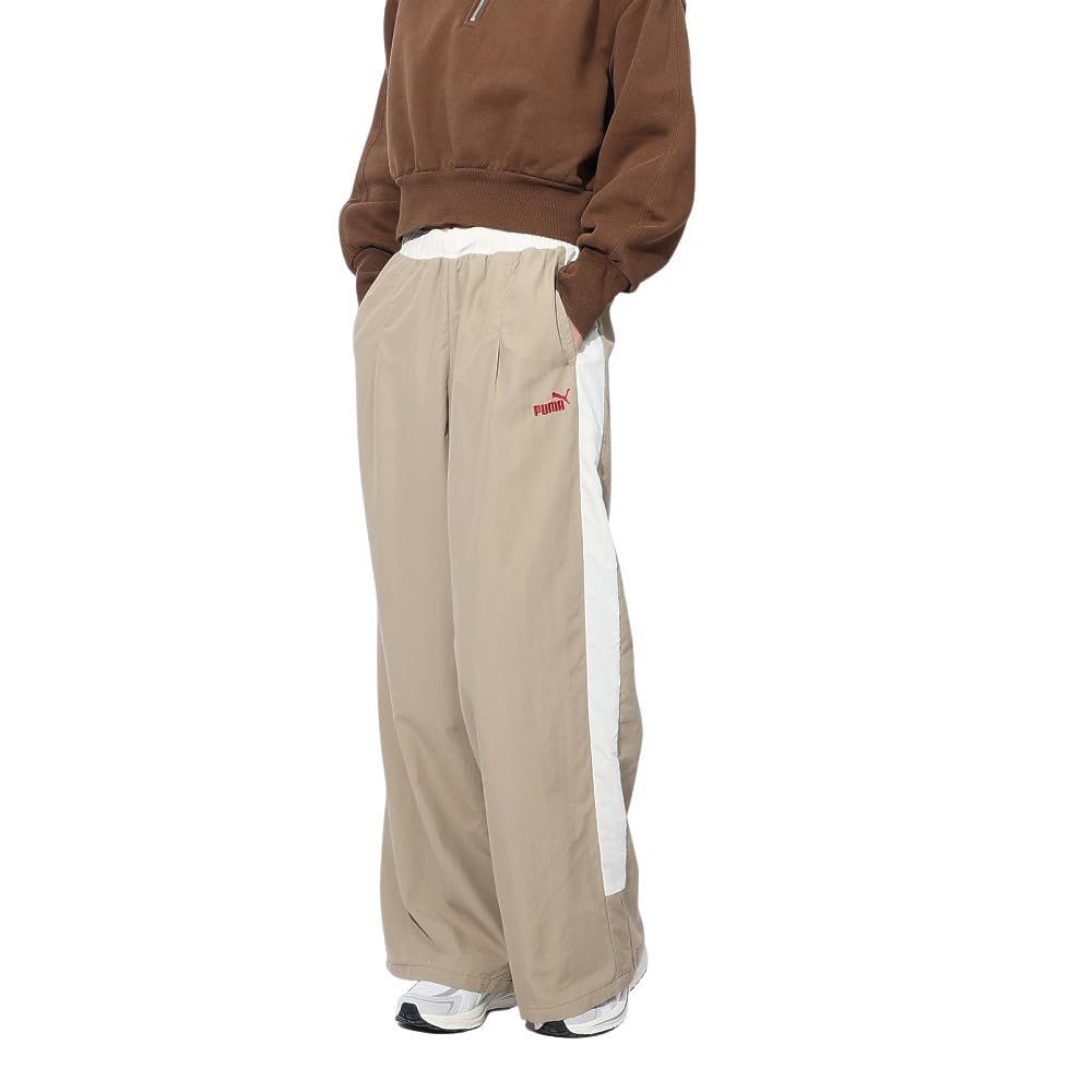 PUMA(プーマ) ジム スポーツ カジュアル ロングパンツ ワンライン CORE HERITAGE ウーブン ラインド トラックパンツ 683595 レディース 24年秋冬カラー オーク ブランチ(67 [24年秋冬カラー オーク ブランチ(67)] [M]