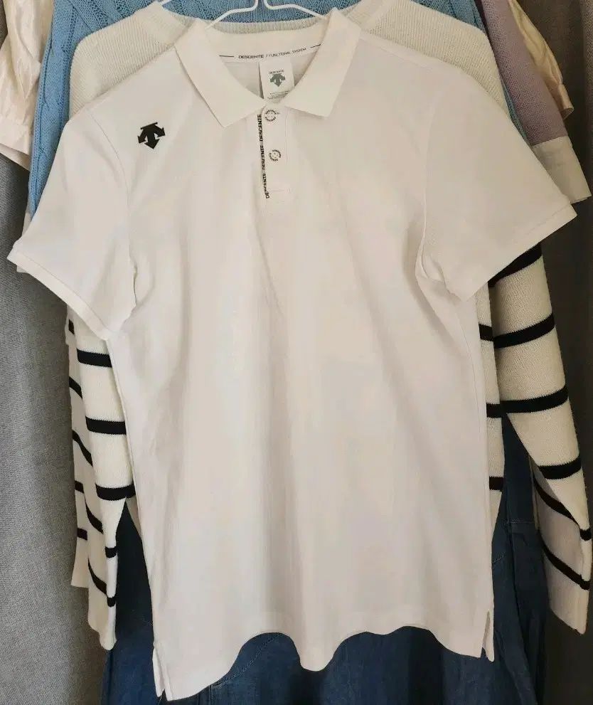 S85デサント 白 半袖 ポロTシャツ