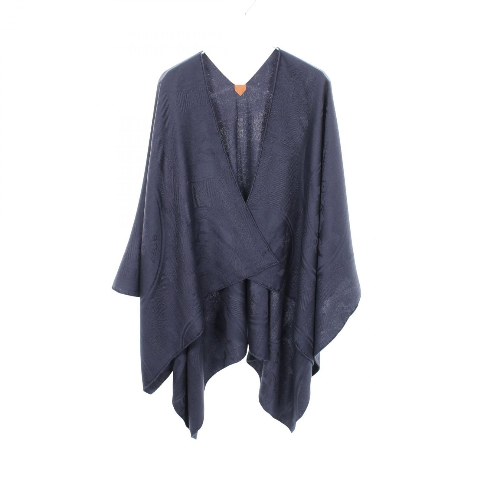 エルメス HERMES ポンチョ New Libris ニューリブリス ストール ケープ カシミヤ シルク ポンチョ レディース Used A