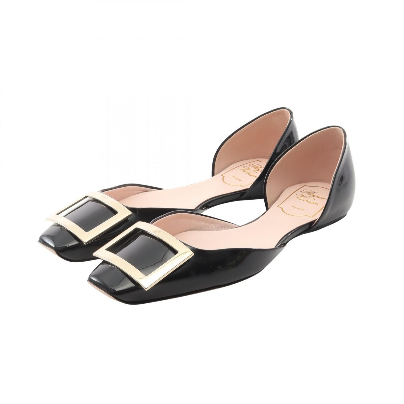 ロジェ ヴィヴィエ Roger Vivier トランペット バレリーナ パテントレザー フラットシューズ レディース 未使用
