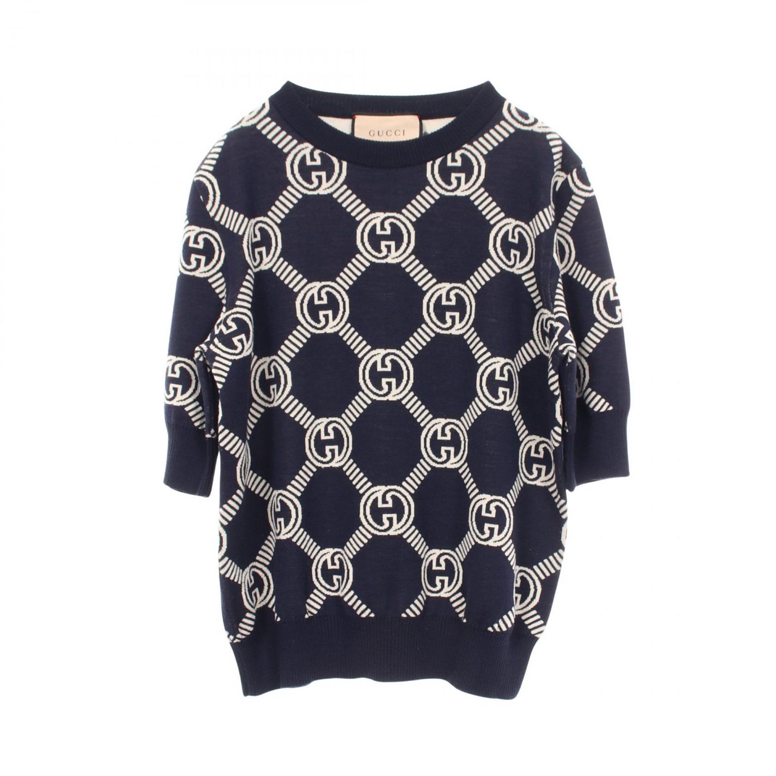 グッチ GUCCI ニット GGジャガード 半袖 ウール ニット レディース Used A