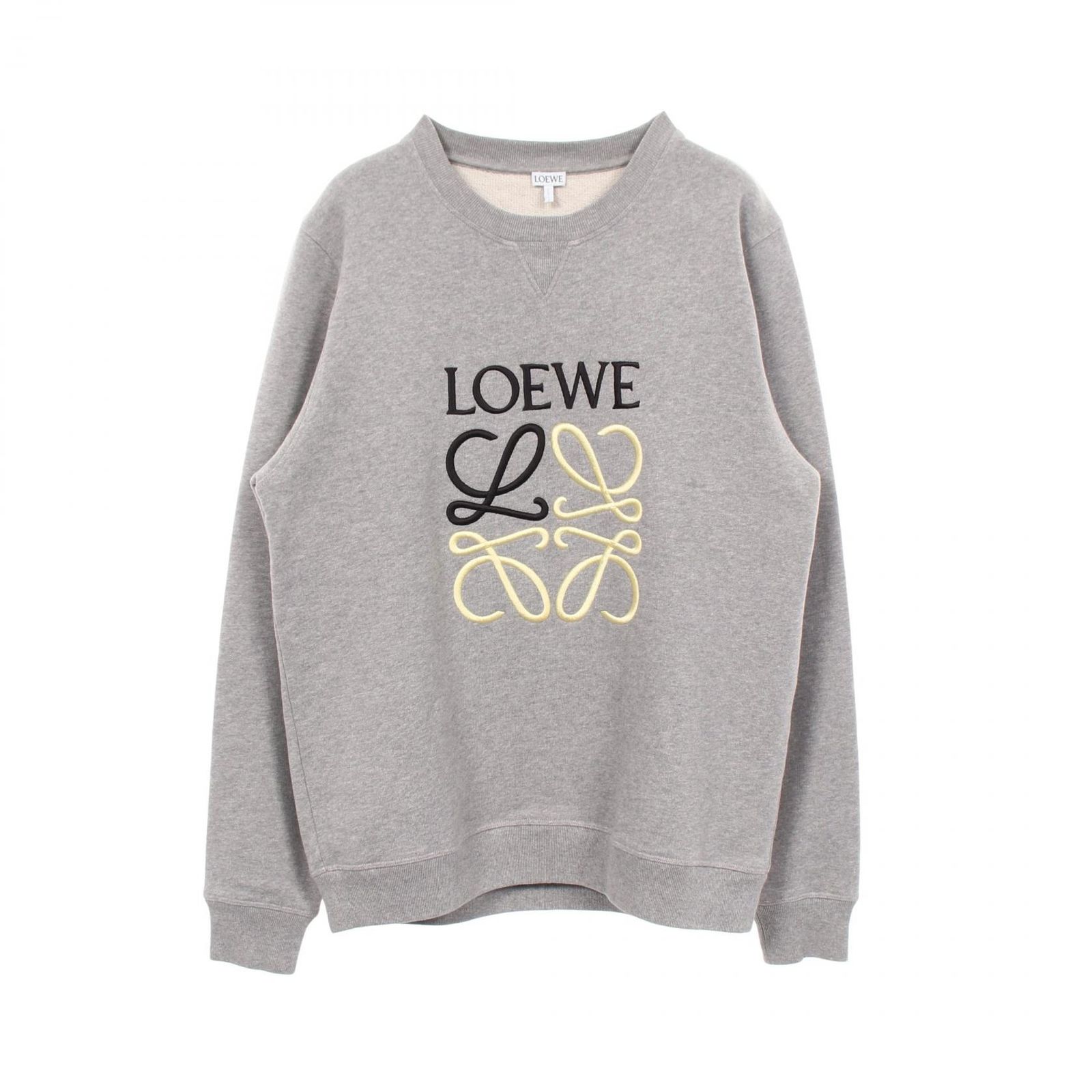 ロエベ LOEWE スウェット アナグラム クルーネック コットン スウェット メンズ Used A