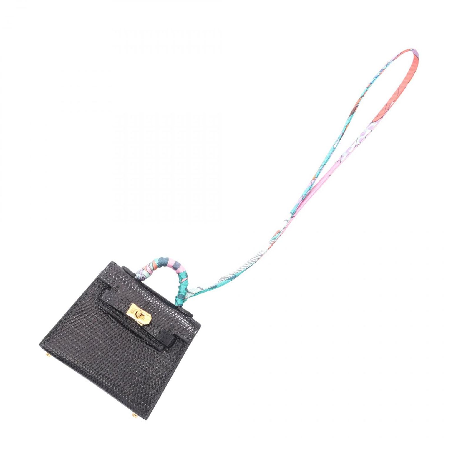 エルメス HERMES チャーム ケリーツイリー ブラック エキゾチックレザー シルク ケリー・ツイリー チャーム ブラック レディース Used A 283,860円