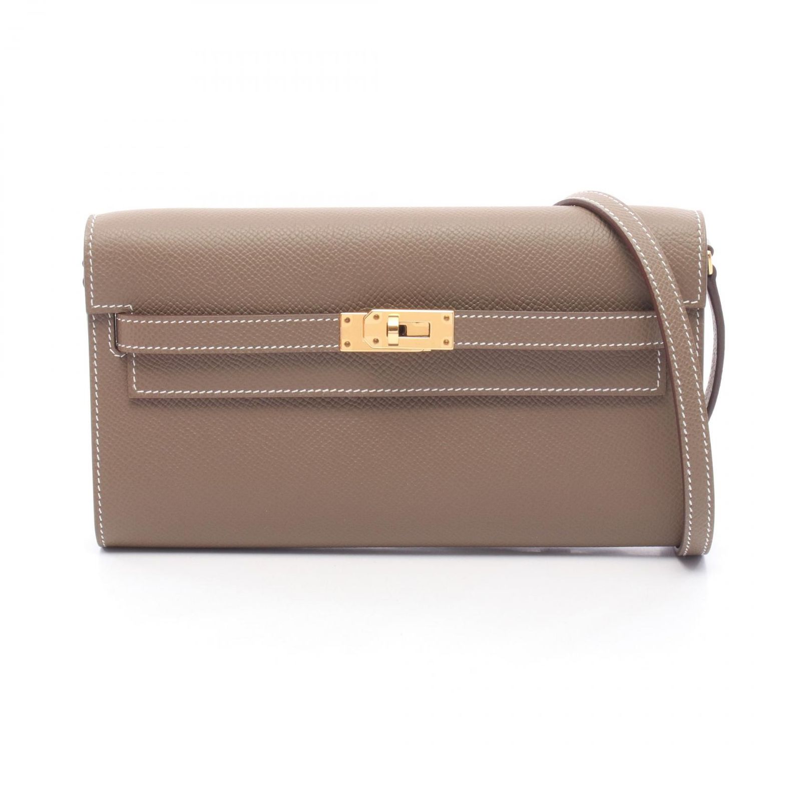 エルメス HERMES ショルダーバッグ ケリートゥーゴー エトゥープ レザー カーフ（牛革） ケリーロング トゥーゴー エトゥープ レディース Used A