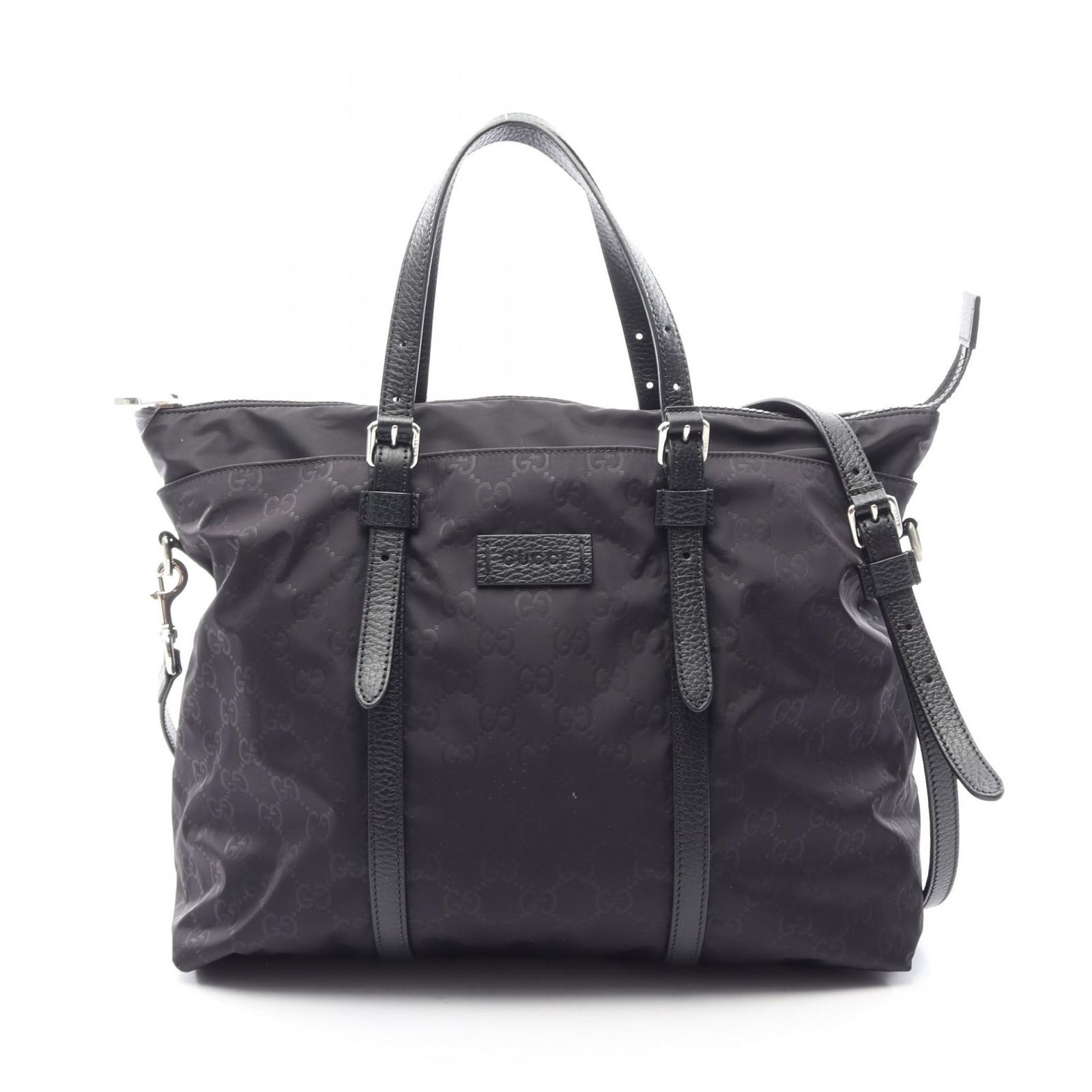 グッチ GUCCI トートバッグ GG柄 2WAY 510332 ブラック ナイロン レザー 2wayトートバッグ レディース Used A