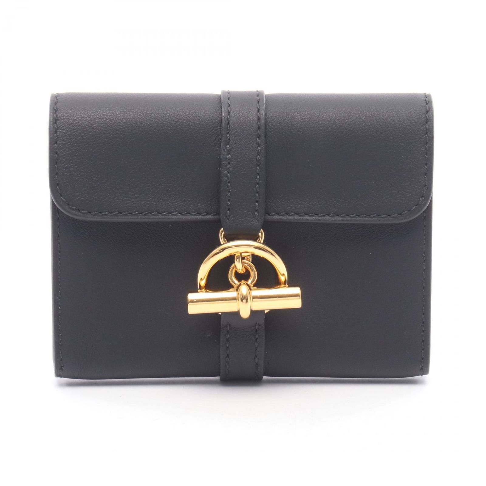エルメス HERMES コインケース グレナン コンパクト ブラック レザー カーフ（牛革） グレナン コンパクト ブラック レディース Used A